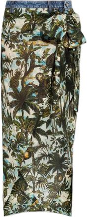Dsquared2 Monkey Business Lange Denim Rok - Dames - Maxi Rokken - Veelkleurig - XS - Denim - Rokken