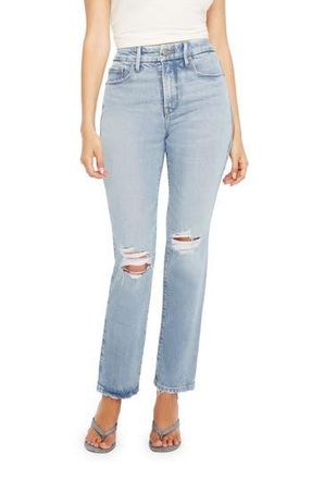 Good American Good Legs Straight Leg Jeans in Indigo510 at Nordstrom Rack, Size 24