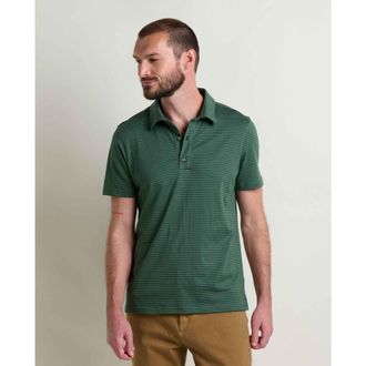 Toad & Co Tempo Short Sleeve Polo in Cilantro Pattern at Nordstrom, Size Xx-Large