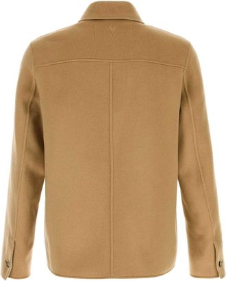 Ami Wool-Cashmere Blend Overshirt - Beige