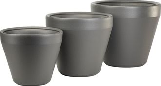OEM Juego De 3 Macetas De Jard&iacute;n Purea Color Antracita