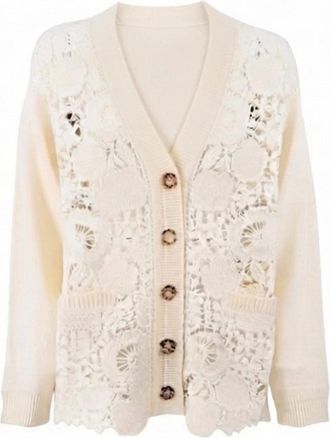 Ermanno Scervino Dames, Truien, Beige, Maat: L Denim