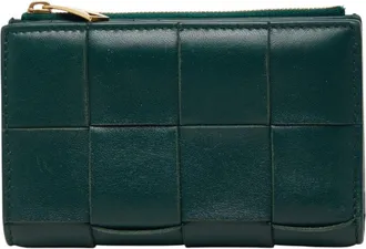 Bottega Veneta Green Leather Wallet (Bi-Fold) (Pre-Owned)