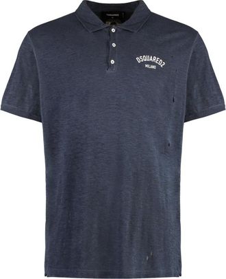 Dsquared2 Milano Tennis Fit Poloshirt - Heren - Tops - Blauw - Maat: L Katoen