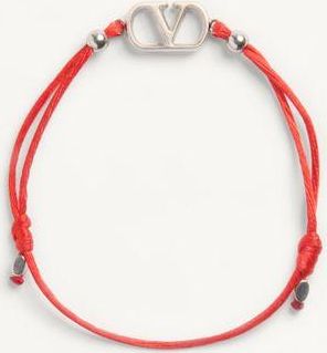 Valentino Garavani Bracciale VLogo Signature In Cotone Uomo ROSSO UNI