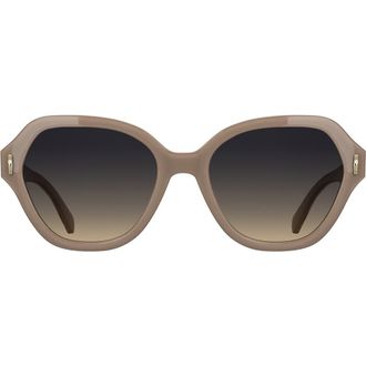 Longchamp Roseau 56mm Gradient Modified Rectangular Sunglasses in Beige at Nordstrom