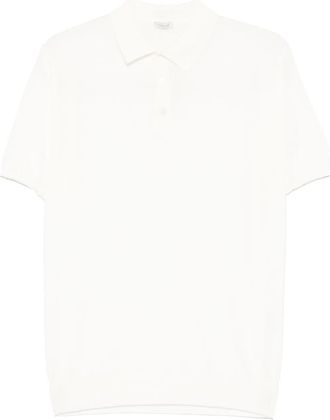 Caruso Polo in cotone con ricamo logo - Bianco