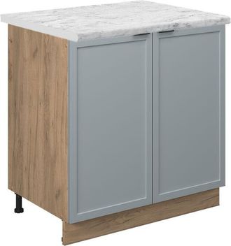 Vicco Armario Bajo Para Fregadero Fame-line, Azul Claro-gris, 80 Cm, Et M&aacute;rmol Vicco