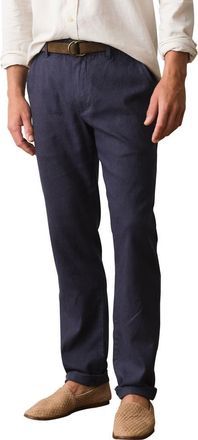 Marine Layer Saturday Flat Front Hemp Blend Chinos in Navy at Nordstrom, Size X-Large X 34