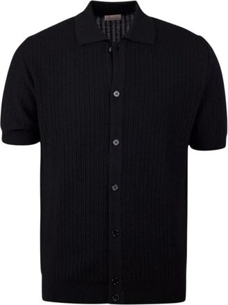 Stenstr&ouml;ms Merino Wool Polo Shirt - Heren - Polos - Zwart - M - Wol - Tops