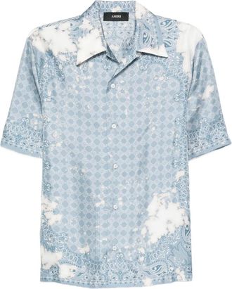 Amiri Camicia in seta con stampa paisley - Blu
