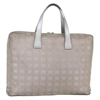 Chanel Pre-owned Tote Bags, female, Gray, Size: ONE SIZE Pre-owned Nylon Tote Bag