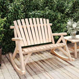 vidaXL Vidaxl - Banco Mecedora De Jard&iacute;n De 2 Plazas Madera Abeto 123x96x102 Cm