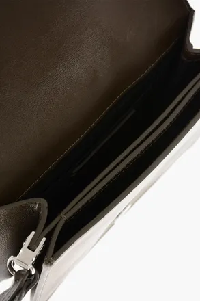 Dsquared2 Leather Shoulder Bag with Silver-Tone Metal Monogram Dsquared2