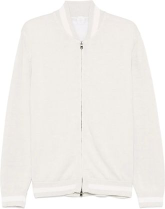 Eleventy Cardigan con collo stile baseball - Toni neutri