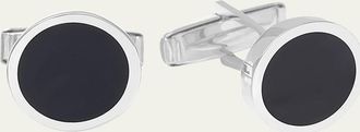 Bergdorf Goodman Mens 14K White Gold Black Onyx Cufflinks