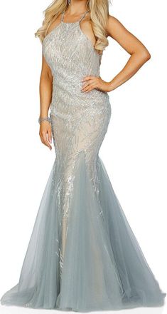 Terani Couture Halter Neck Dress