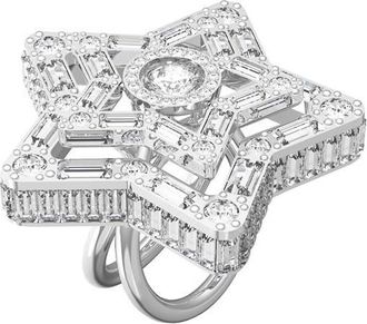 Swarovski Stella Ladies Cocktail Ring, Size 4.75