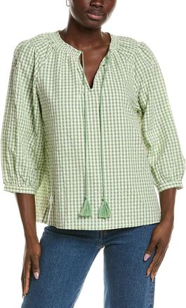 Vince Camuto Check Peasant Blouse