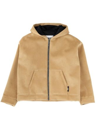 Msgm Beige Textured Hood Jacket