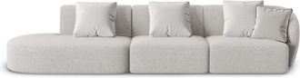 BLOOMINGLOFT 4-Sitzer Designsofa,,Chiara Chenille mit Ottomane - Links
