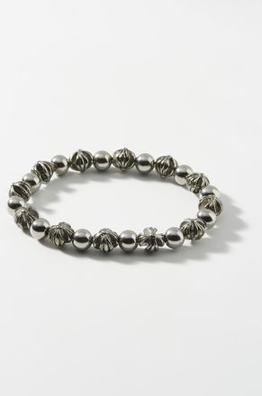 Le 31 Mens Smooth and grooved bead bracelet