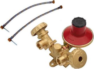 OEM Unidad De Control De Gas Mini De 2 Elementos Sin Man&oacute;metro - Preinstalada Con Regulador Y Mangueras