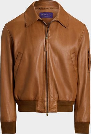 Ralph Lauren Mens Plonge Leather Jacket
