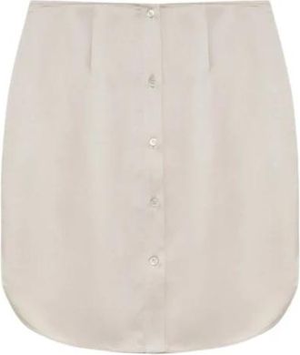 Roberto Collina Broeken - Dames - Korte rokken - Beige - M - Polyester - Rokken