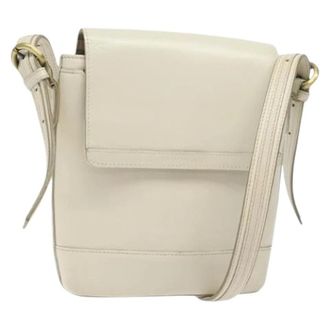 Burberry Pre-owned Cross Body Bags, female, White, Size: ONE SIZE Pre-owned Leather Cross Body Bag