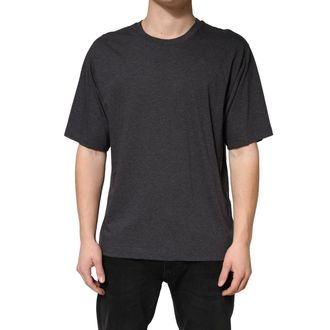 Dolce & Gabbana Mens Dark Grey Cotton Crewneck Short Sleeve Gray
