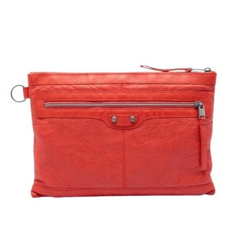 Balenciaga Pre-owned Clutches, female, Orange, Size: ONE SIZE Pre-owned Leather Clutch