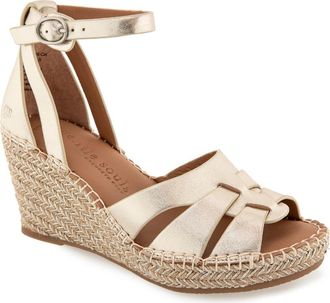 Gentle Souls Espadrille Wedge Sandal in Champagne Leather at Nordstrom, Size 7.5