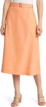 Misook Belted Patch Pocket A-Line Midi Skirt in Citrus Blossom at Nordstrom Rack, Size Large