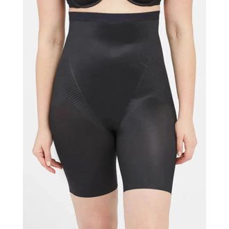 Spanx Thinstincts 2.0 Mid-Thigh Short Womens Black High-Waisted GBO3756