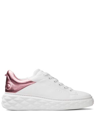 Jimmy Choo London Diamond Maxi metallic-effect sneakers - White