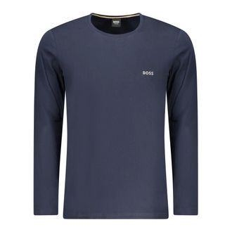 HUGO BOSS Hugo, Long Sleeve Tops, male, Blue, Size: L Long-sleeved T-shirt