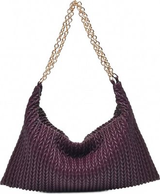 Urban Expression Womens Aurelia Woven Shoulder Bag In Burgundy