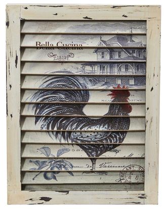 Nearly Natural Rooster Window Shutter Wall Decor