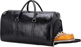 Generic Compatible For Travel Bag Large Duffle Independent Big Fitness Bags Handbag Luggage Shoulder Black Men Fashion Zipper(Type B)