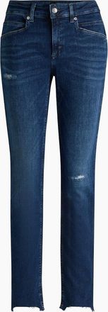 HUGO BOSS Womens Distressed Slim Fit Five Pocket Jeans - Navy - Size: 26 l32