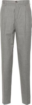 Incotex tapered-leg twill trousers - men - Cotton/Virgin Wool/Polyester/Cotton - 48 - Grey