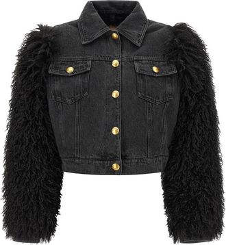 Twinset Cropped Denim Jacket - Dames - Spijkerjassen - Zwart - S - Denim - Jassen
