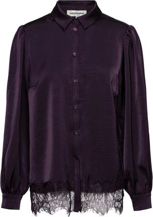 &Co Woman Wendelien Blouse - Dames - Blouses & Shirts - Paars - Maat: M Satijn