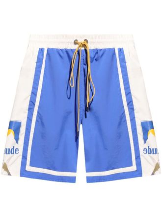 Rhude Shorts sportivi con stampa - Blu