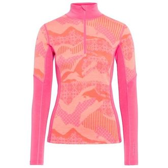 Kari Traa Olea Half Zip Merinounterw&auml;sche f&uuml;r Damen | rosa/rot