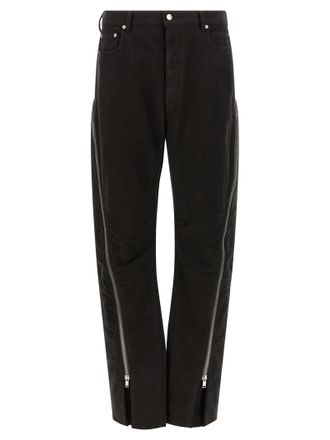 Rick Owens Black Cotton Flared Mens Pants