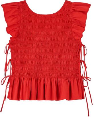 Ganni Red Round Neck Top