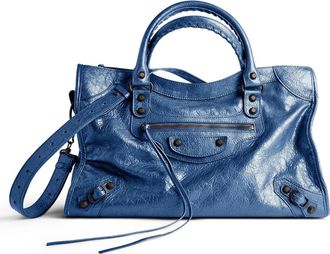 Balenciaga Medium Le City Leather Satchel in 4322 Mineral Blue at Nordstrom