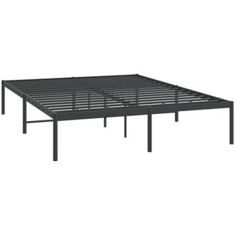 vidaXL Estructura De Cama Sin Colch&oacute;n Metal Negro 150x200 Cm Vidaxl
